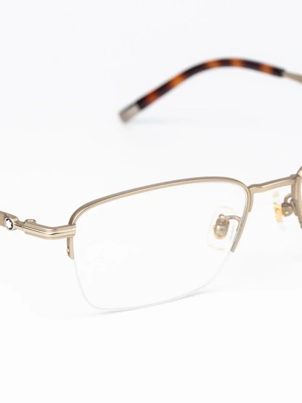 Montblanc Women Eyeglasses Gold Rectangle MB0133O 003 NEW AUTHENTIC